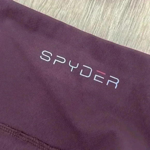 SPYDER | Maroon Crop Activewear Workout Leggings - Picture 4 of 5